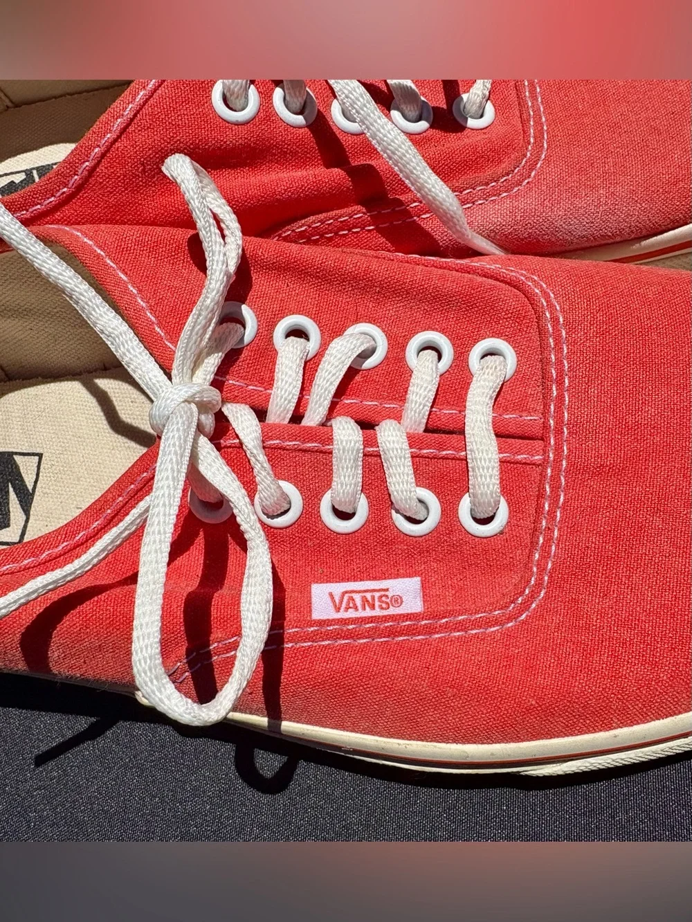 Vans Orange Canvas Low-Top Off The Wall Sneakers Men’s Size 11.5